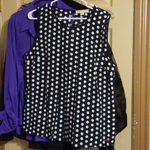 Michael kors white dots shirt
